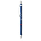 Rotring Tikky Retro 0.5mm blue Mechanical Pencil  with silver accents on a white background