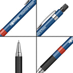 Rotring Visumax 0.7mm Mechanical Pencil in Dark Blue from all angles on a white background
