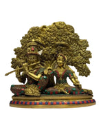 Royal Brass Radha Krishna Idol Under Tree - Satyam Collection