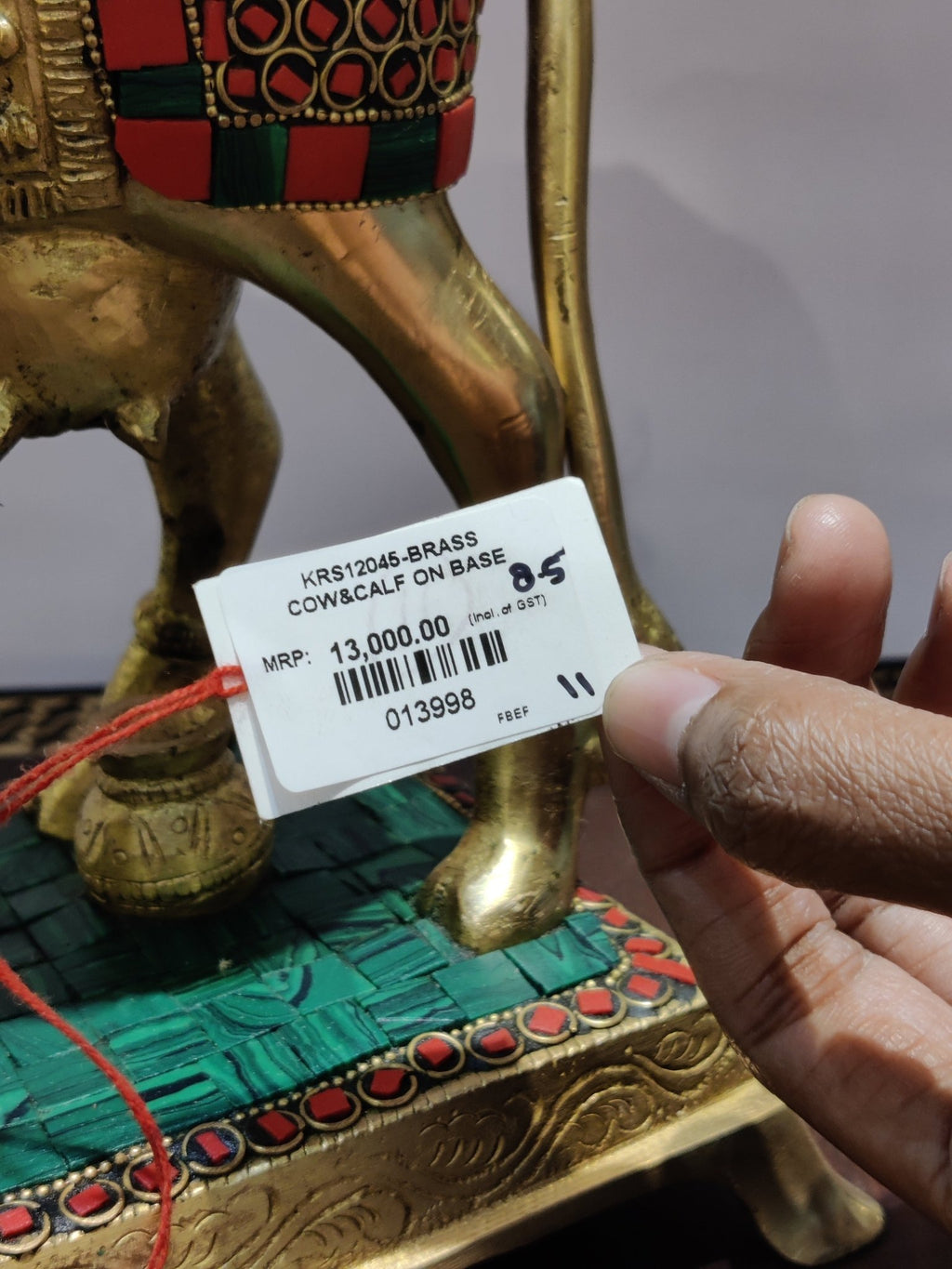 Royal Kamadhenu Cow & Calf Idol – Multicolor Prosperity Symbol - Satyam Collection