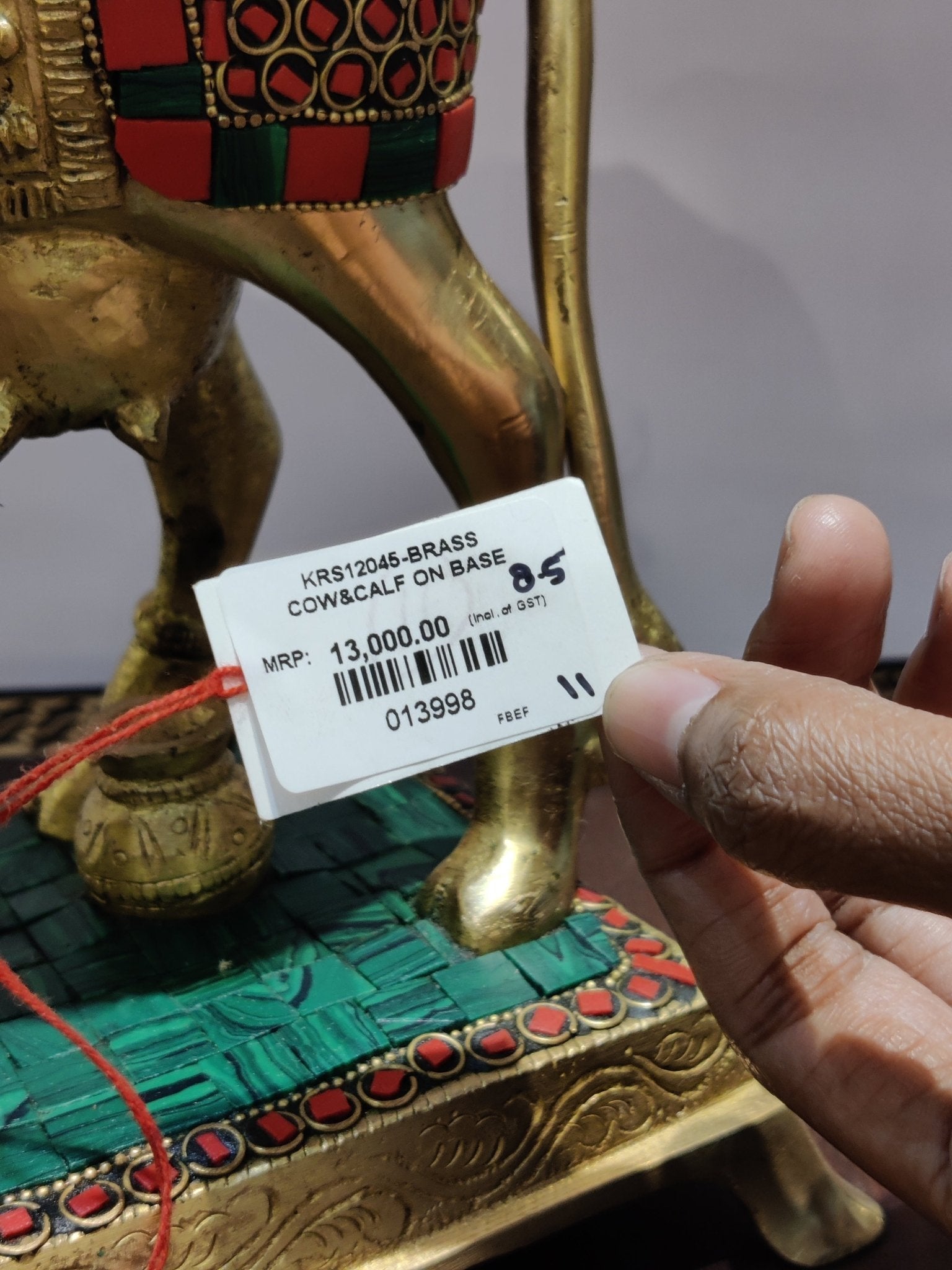 Royal Kamadhenu Cow & Calf Idol – Multicolor Prosperity Symbol - Satyam Collection