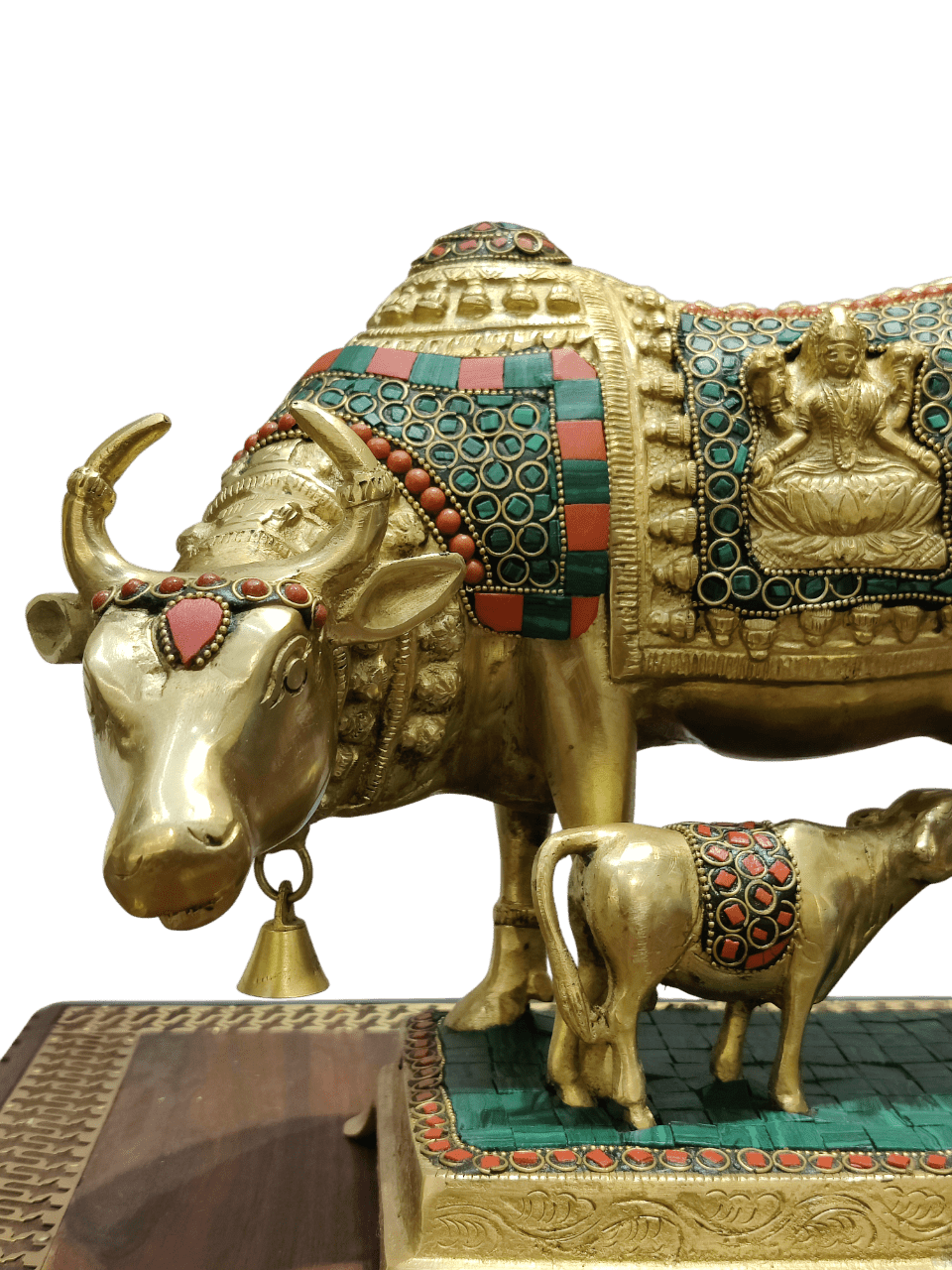 Royal Kamadhenu Cow & Calf Idol – Multicolor Prosperity Symbol - Satyam Collection