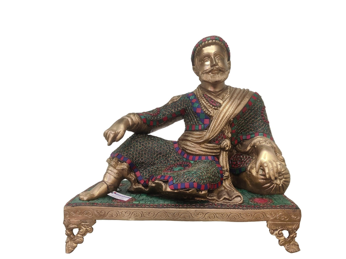 Royal Maharaja Brass Statue – Vintage Heritage Décor - Satyam Collection