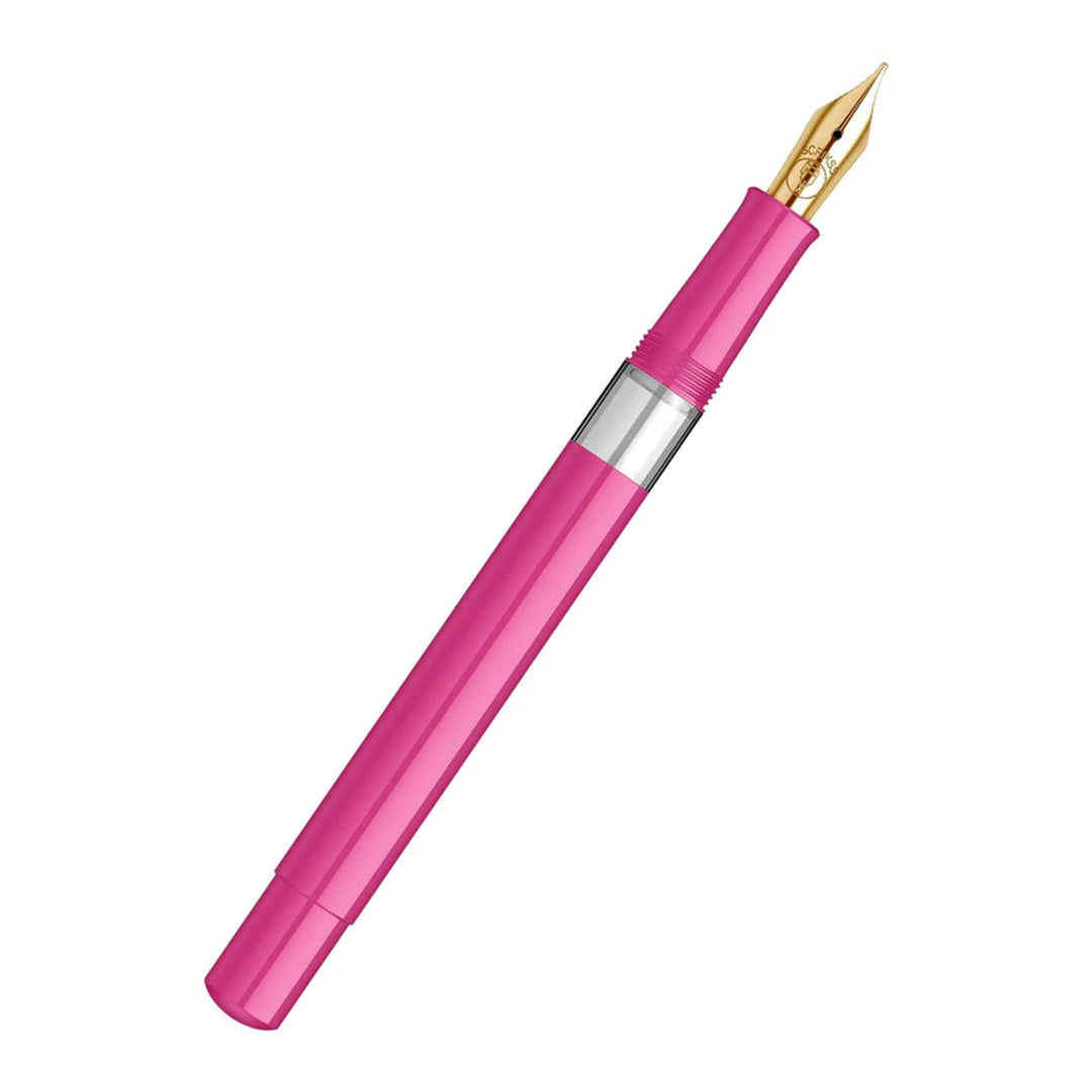 Scrikss 419 Medium Nib Fountain Pen in Pink GT on a white background