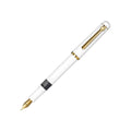 Scrikss 419 Medium Nib Fountain Pen - White GT