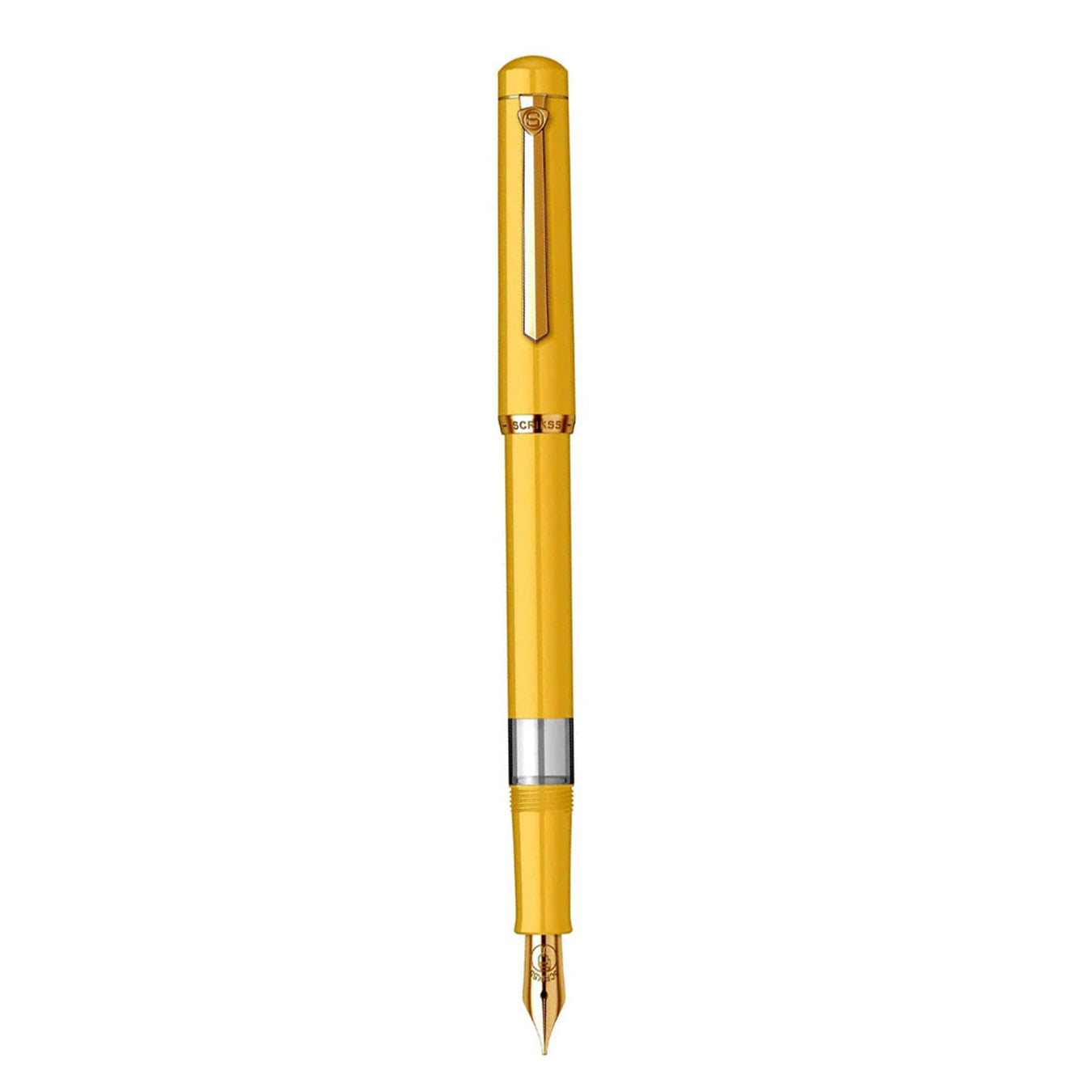 Scrikss 419 Medium Nib Fountain Pen in Yellow GT