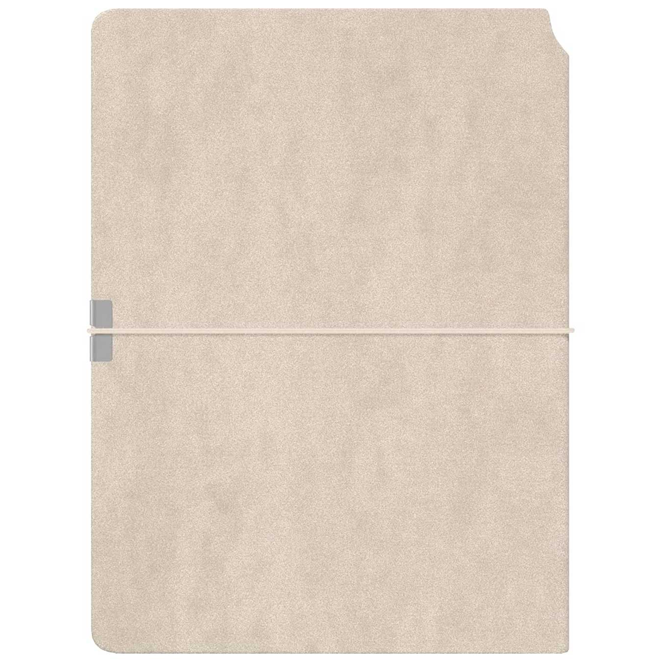 Scrikss A5 Premium Ruled Notebook Beige Faux Leather Cover on a white background