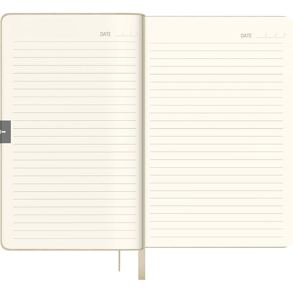 Scrikss A5 Premium Ruled Notebook - Beige Faux Leather Cover