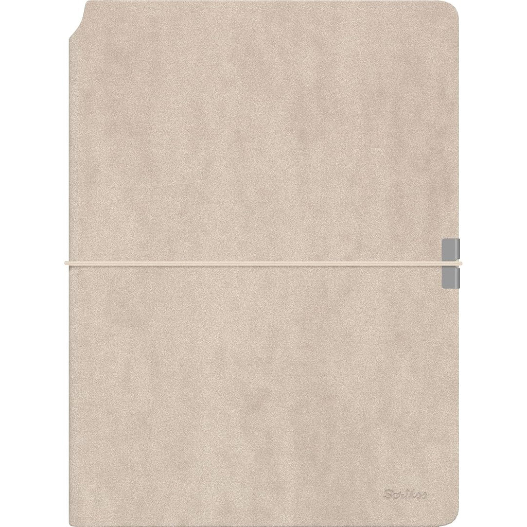 Scrikss A5 Premium Ruled Notebook - Beige Faux Leather Cover