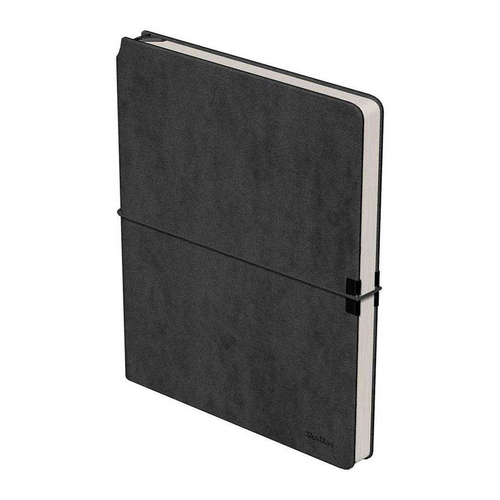 Scrikss A5 Premium Ruled Notebook with Black Faux Leather Cover