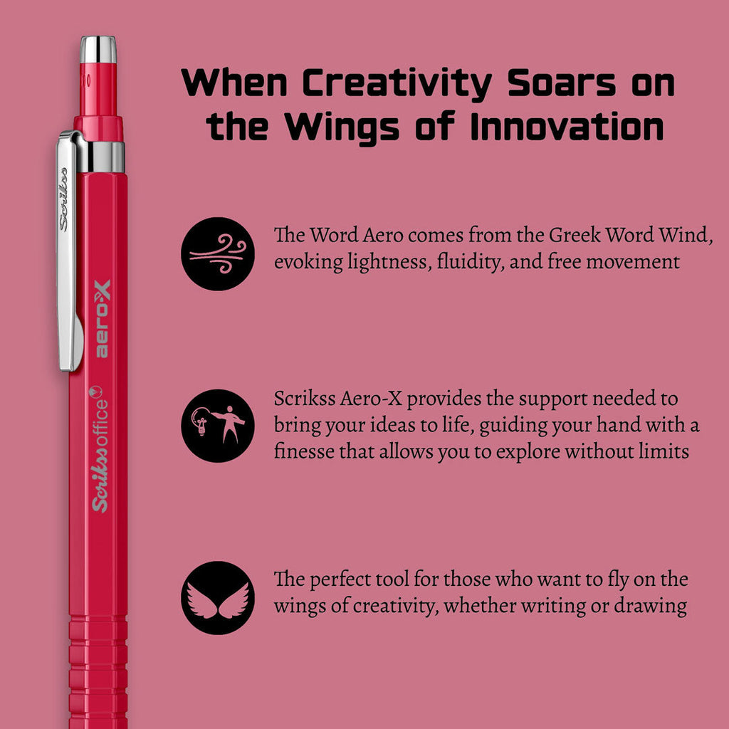 Scrikss Aero-X 0.7mm Mechanical Pencil - Red