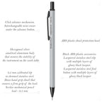 Scrikss Hexagon-R 0.5mm Mechanical Pencil in Silver with all details