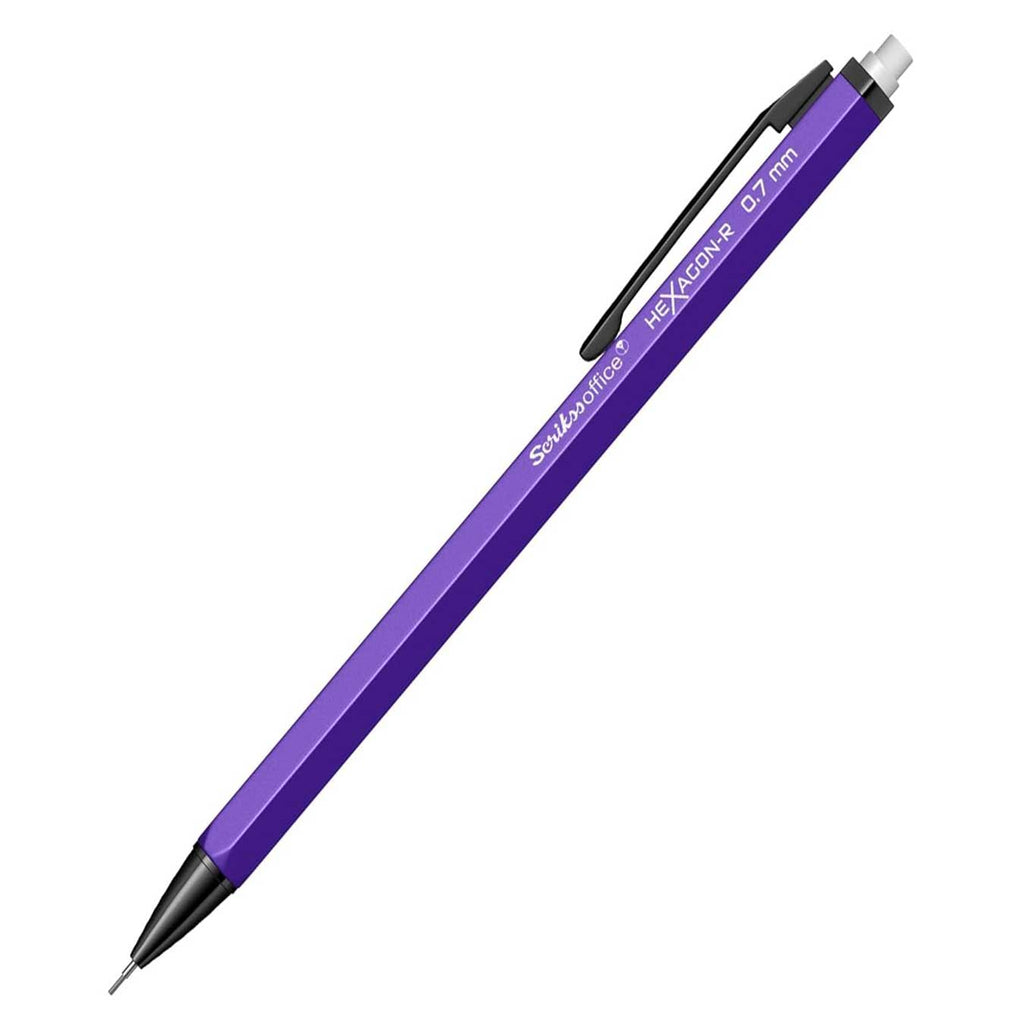 Scrikss Hexagon-R 0.7mm Mechanical Pencil in Purple on a white background