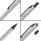 Scrikss Hexagon-R 0.7mm Mechanical Pencil in Silver from all angles
