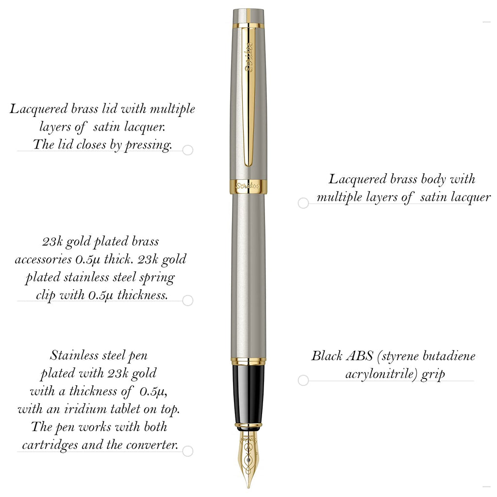 Scrikss Honour 38 Fountain Pen – Satin GT details explained
