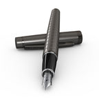 scrikss honour 38 medium nib Fountain pen with a textured black barrel on a white background