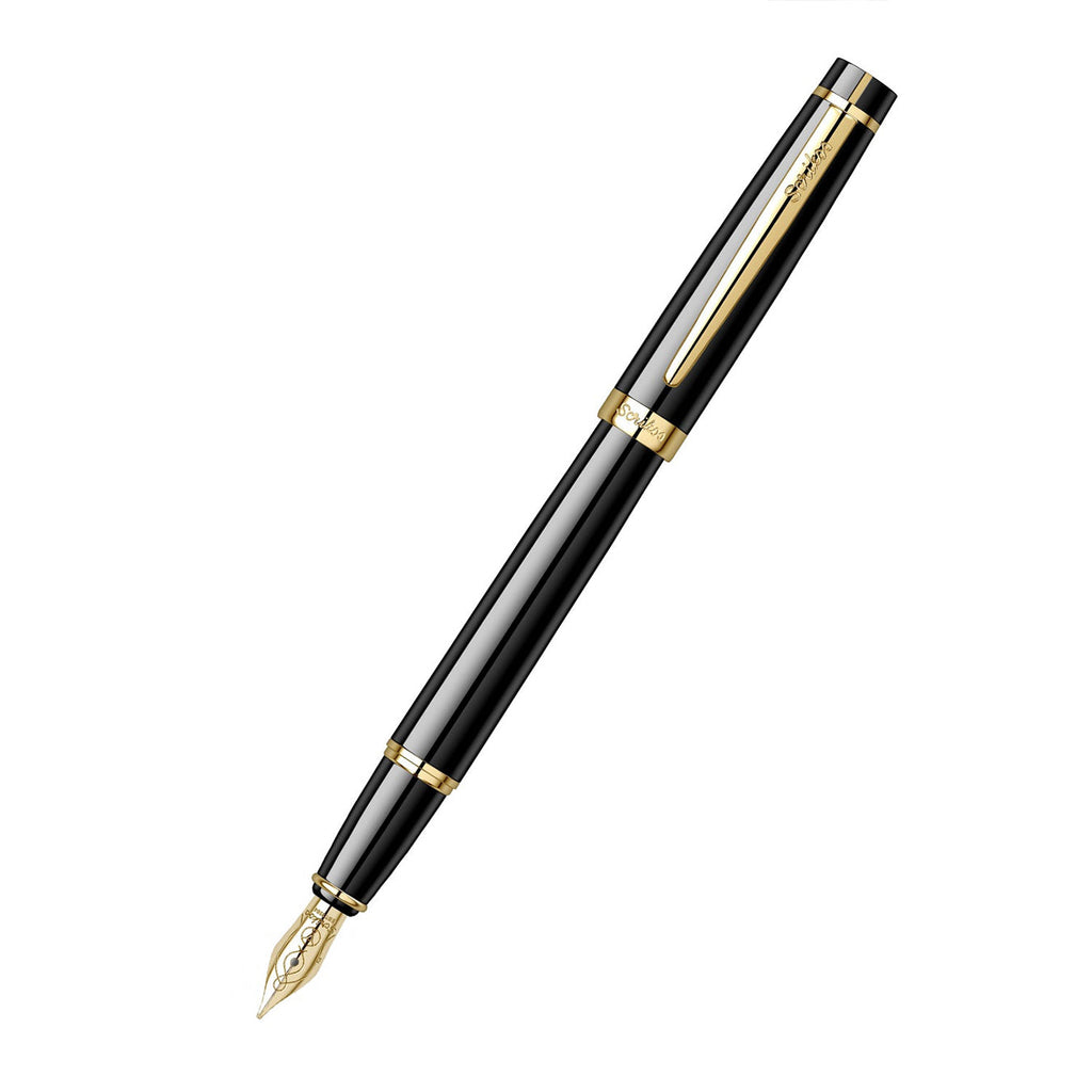 Scrikss Honour 38 Medium nib Fountain Pen in Glossy Black GT