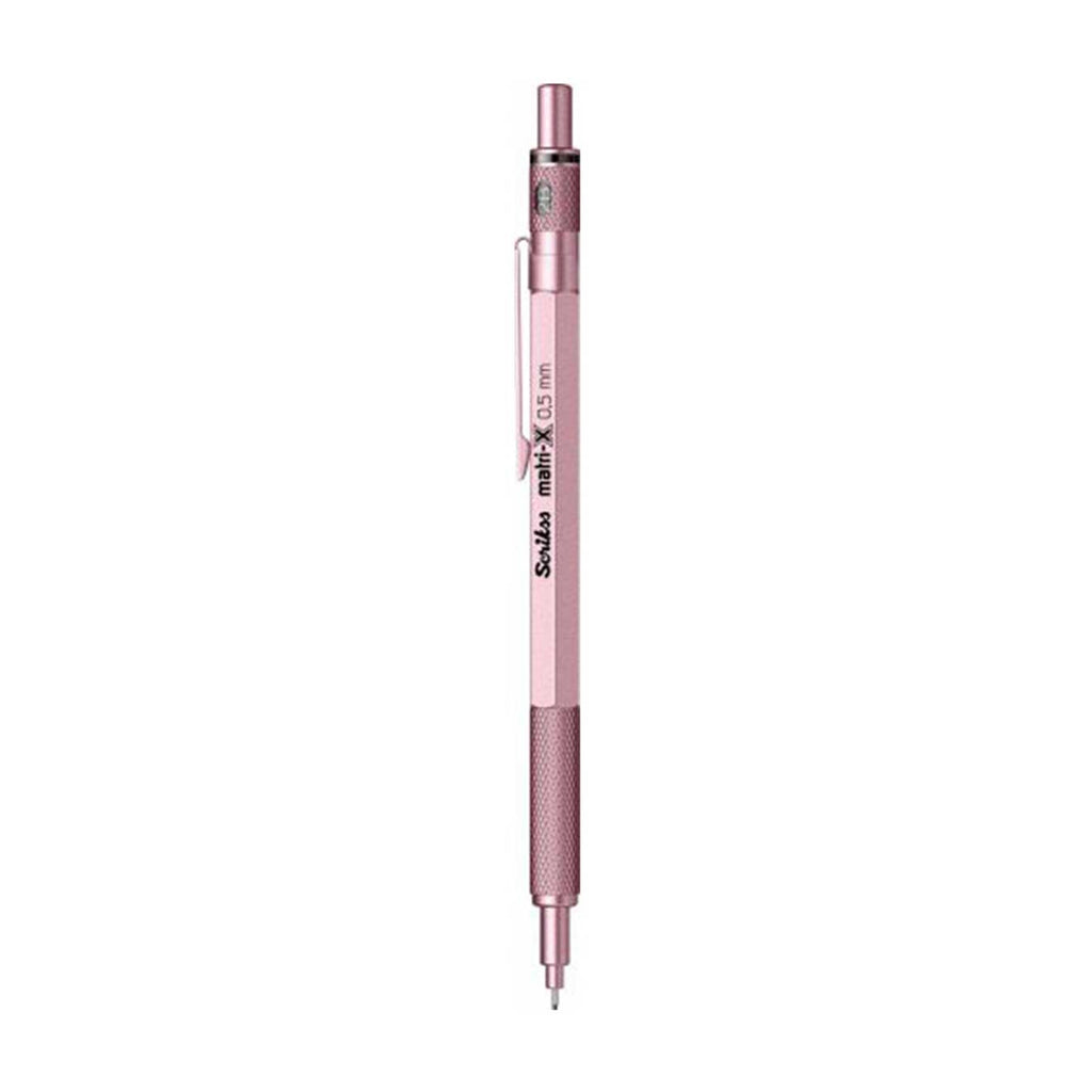 Scrikss Matri-X 0.5mm Mechanical Pencil in Metallic Light Pink on a white background