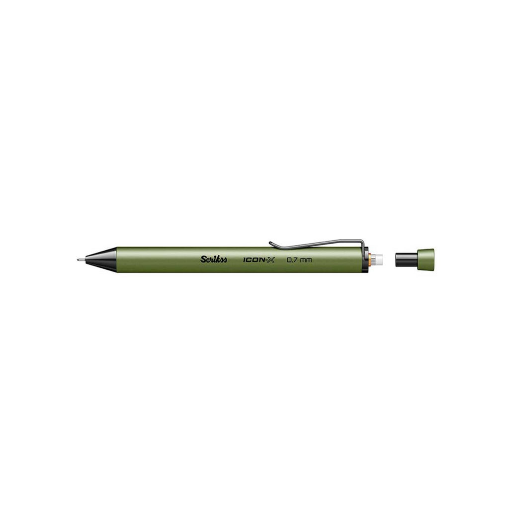 Scrikss Icon-X 0.7mm Mechanical Pencil in Green on a white background