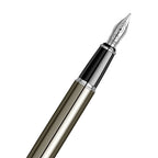Scrikss Noble 35 Medium nib Fountain Pen in Titanium CT on a white background