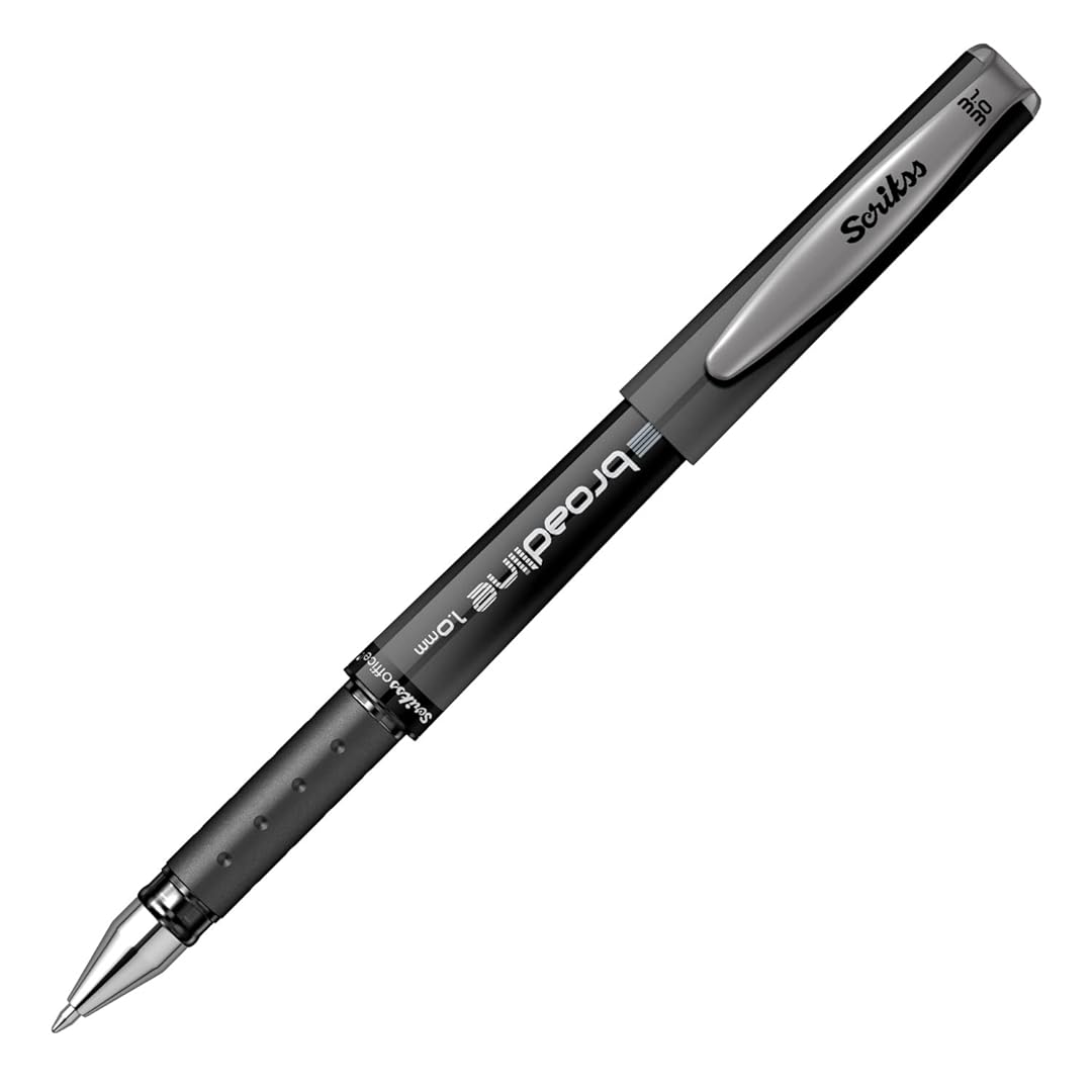 Scrikss Broadline Gel Pen 1mm (Pack Of 12) - Black