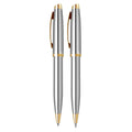 Scrikss Oscar 39 Ballpoint Pen and Mechanical Pencil Set - Gold Chrome