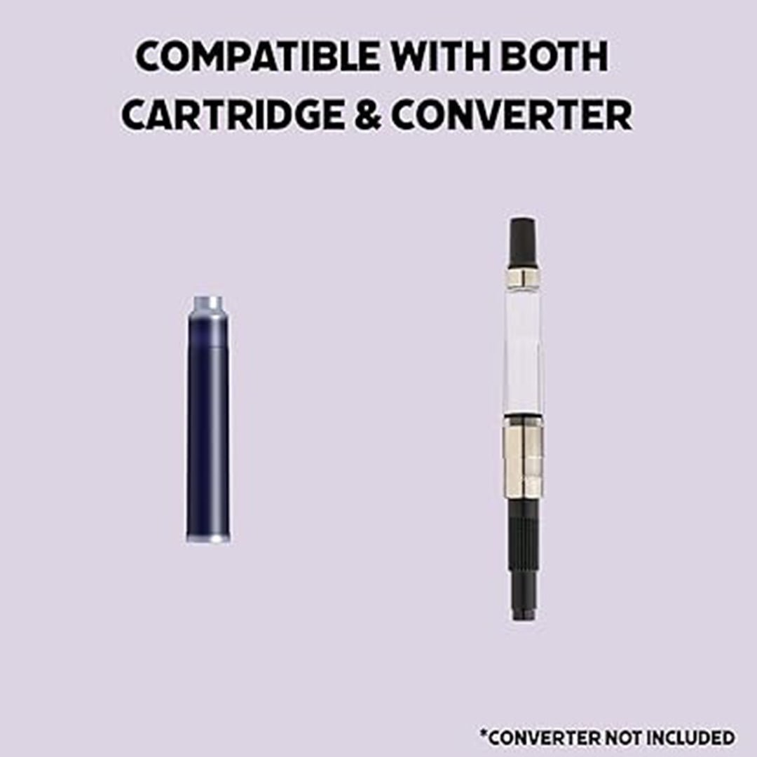 Scrikss Primeo Medium Nib Fountain Pen | 3 Cartridges Included | Stainless Steel Nib & ABS Body | Lilac | in Blister Pack - penpencilink