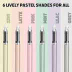 Scrikss Primeo Medium Nib Fountain Pen | 3 Cartridges Included | Stainless Steel Nib & ABS Body | Pink | in Blister Pack - penpencilink