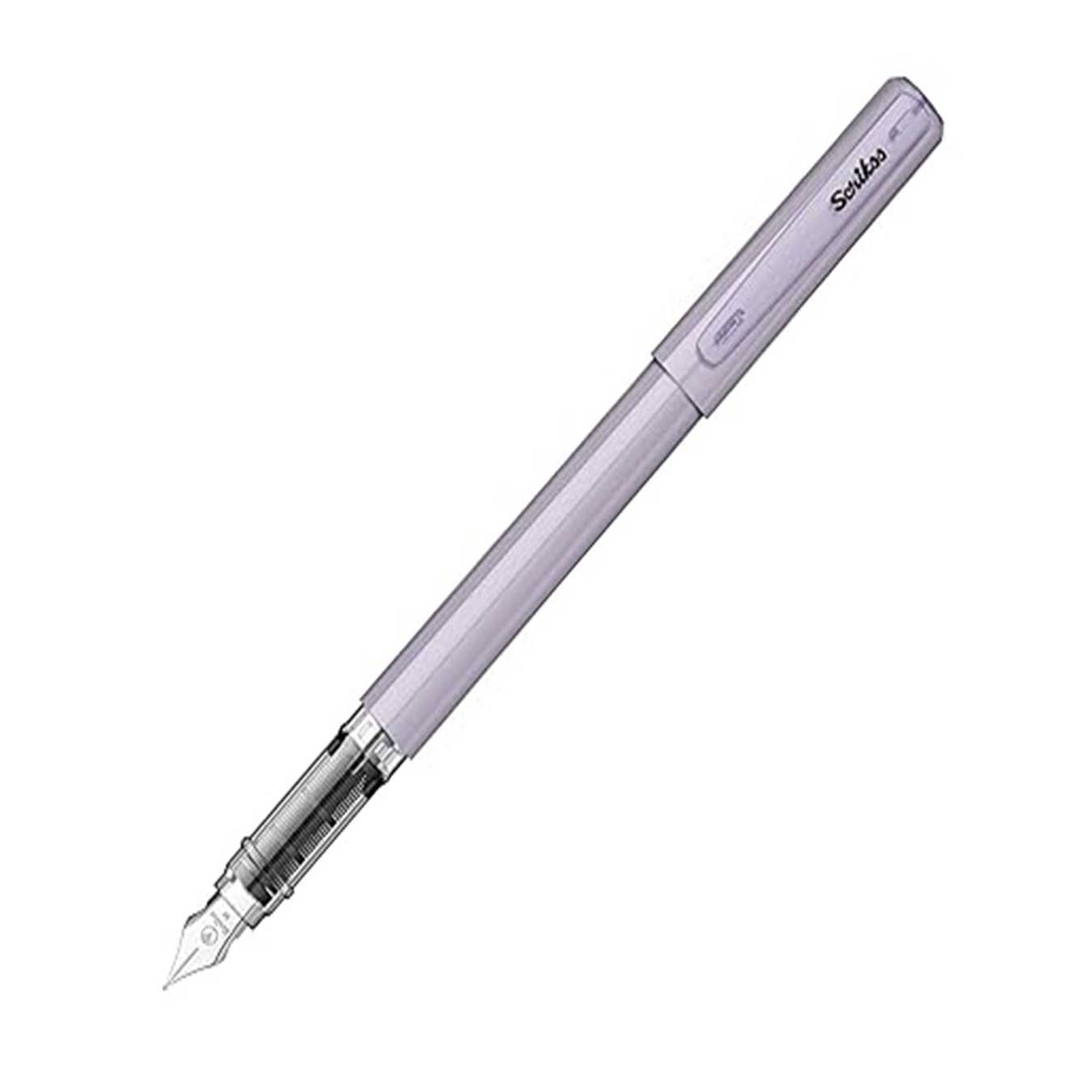 Scrikss Primeo Medium Nib Fountain Pen in Lilac on a white background