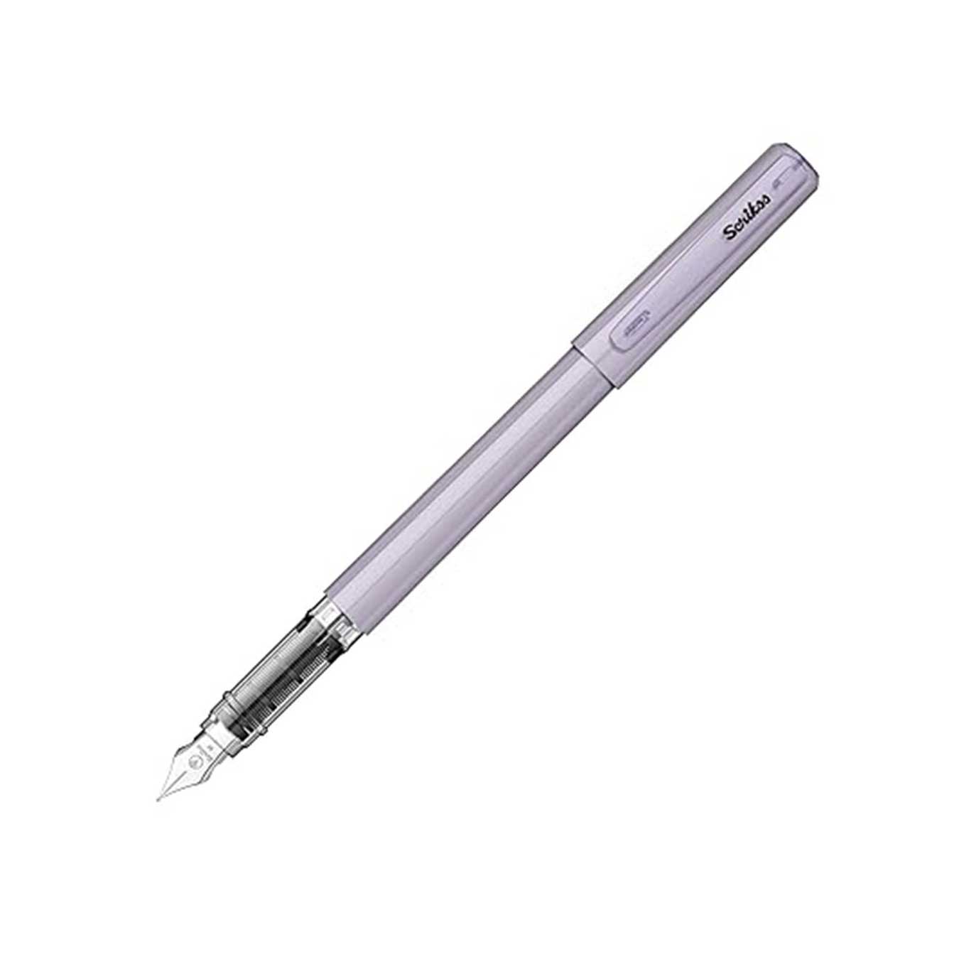 Scrikss Primeo Medium Nib Fountain Pen in Lilac on a white background