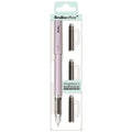 Scrikss Primeo Medium Nib Fountain Pen with 3 Cartridges in Lilac in a packaging box