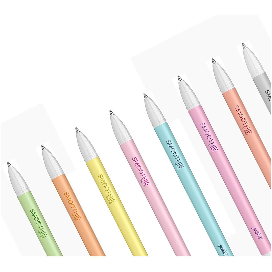 Scrikss Smoothie 0.7mm Gel Pen – Blister Mixed Colors (Pack of 8) on a white background
