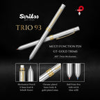 Scrikss Trio 93 Multi Function Pen | Chrome-GT Edition details 