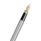 scrikss venus 722 medium nib Fountain pen with metallic finish on a white background