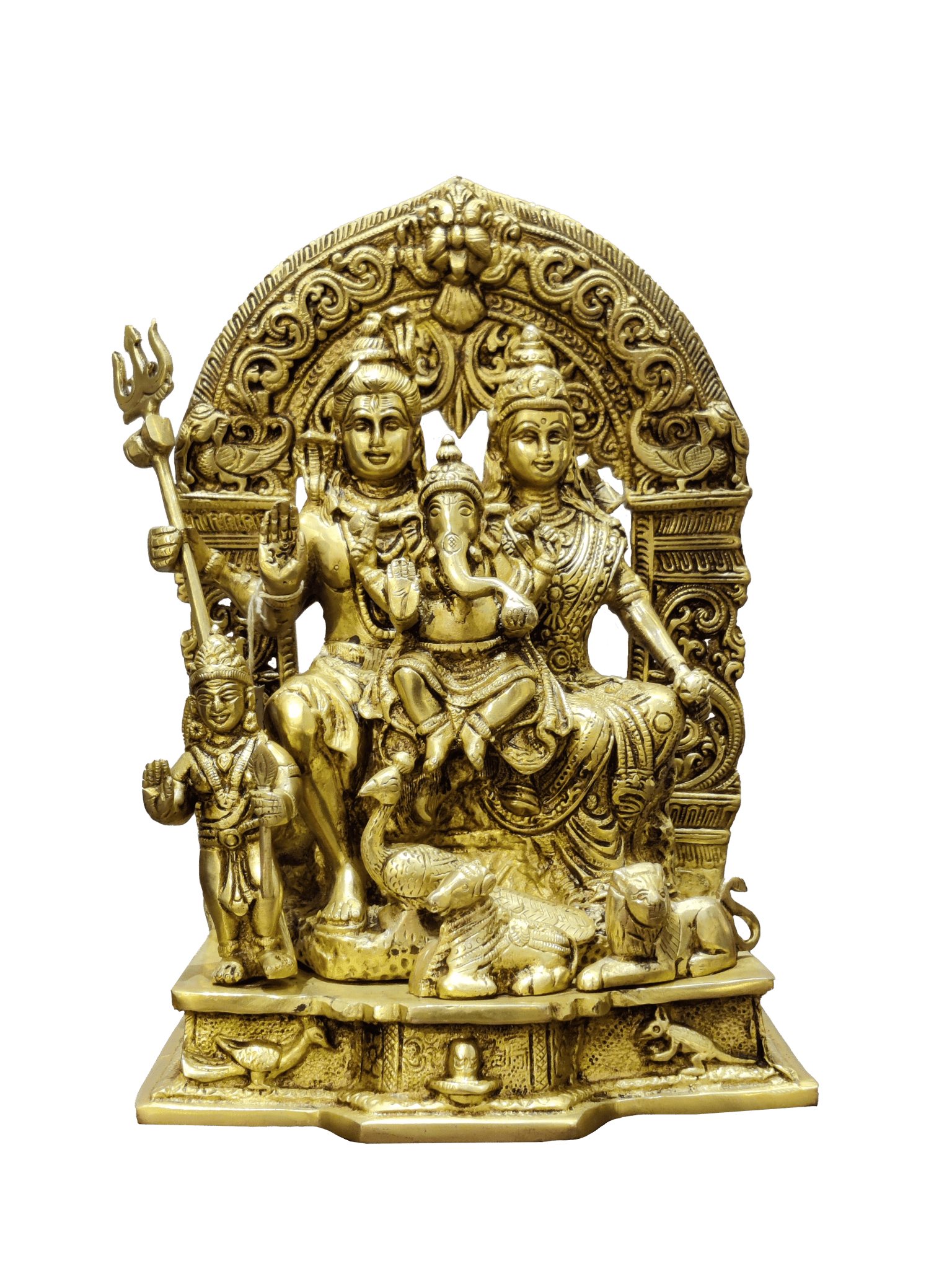 Shiva Parivar Brass Idol – Divine Family Blessings - Satyam Collection