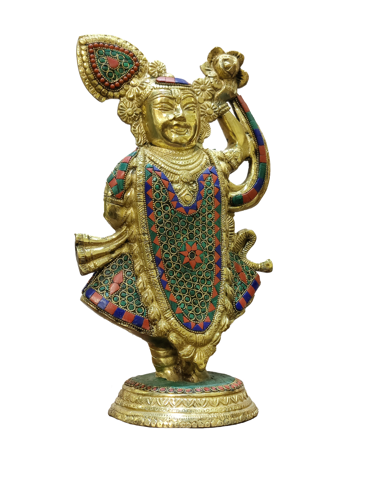 Shreenathji Brass Idol – Divine Krishna Statue for Home Blessings - Satyam Collection