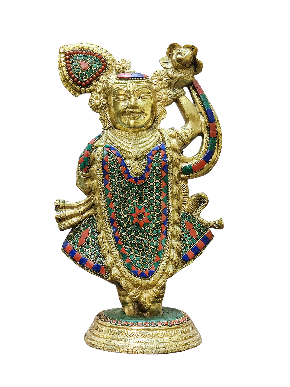Shreenathji Brass Idol – Divine Krishna Statue for Home Blessings - Satyam Collection