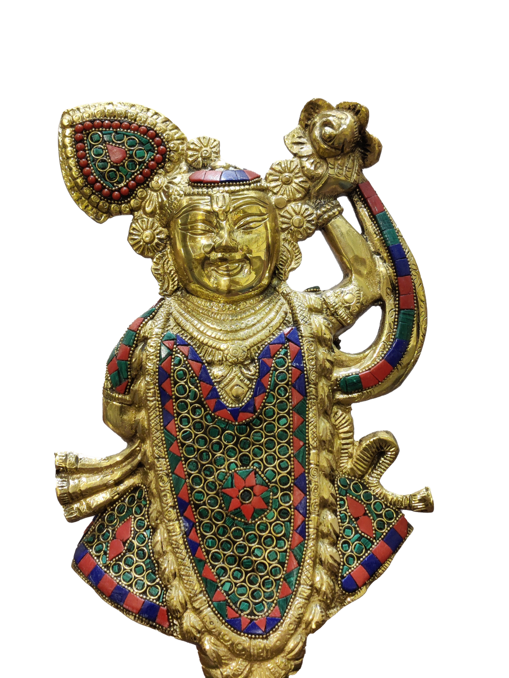 Shreenathji Brass Idol – Divine Krishna Statue for Home Blessings - Satyam Collection