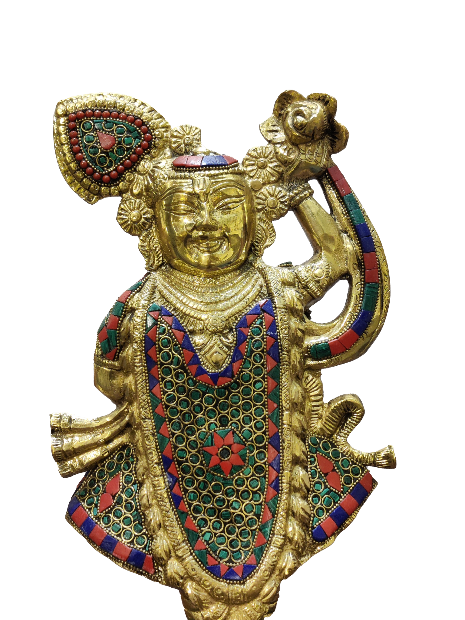 Shreenathji Brass Idol – Divine Krishna Statue for Home Blessings - Satyam Collection