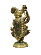 Shreenathji Brass Idol – Divine Krishna Statue for Home Blessings - Satyam Collection