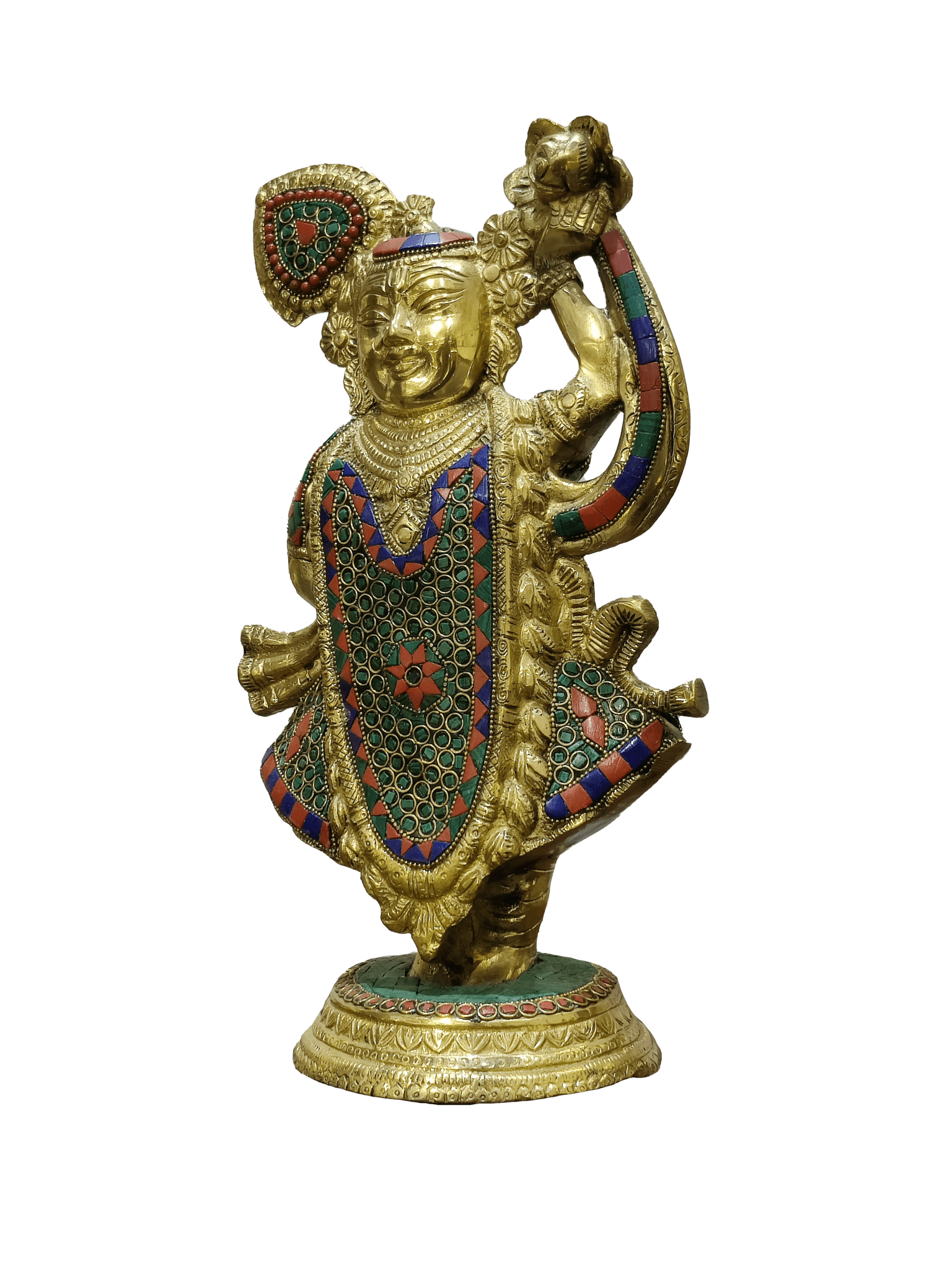 Shreenathji Brass Idol – Divine Krishna Statue for Home Blessings - Satyam Collection