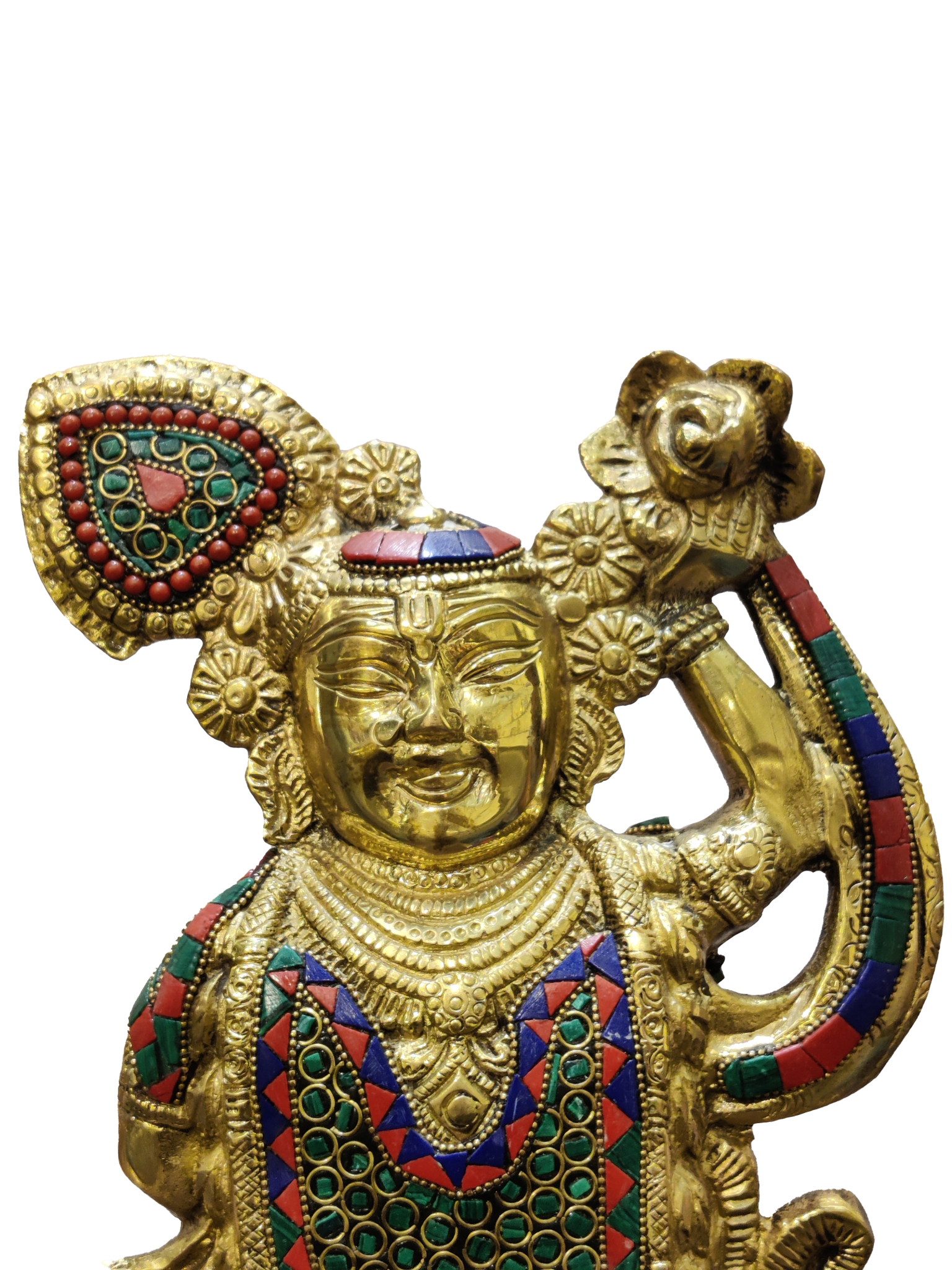 Shreenathji Brass Idol – Divine Krishna Statue for Home Blessings - Satyam Collection