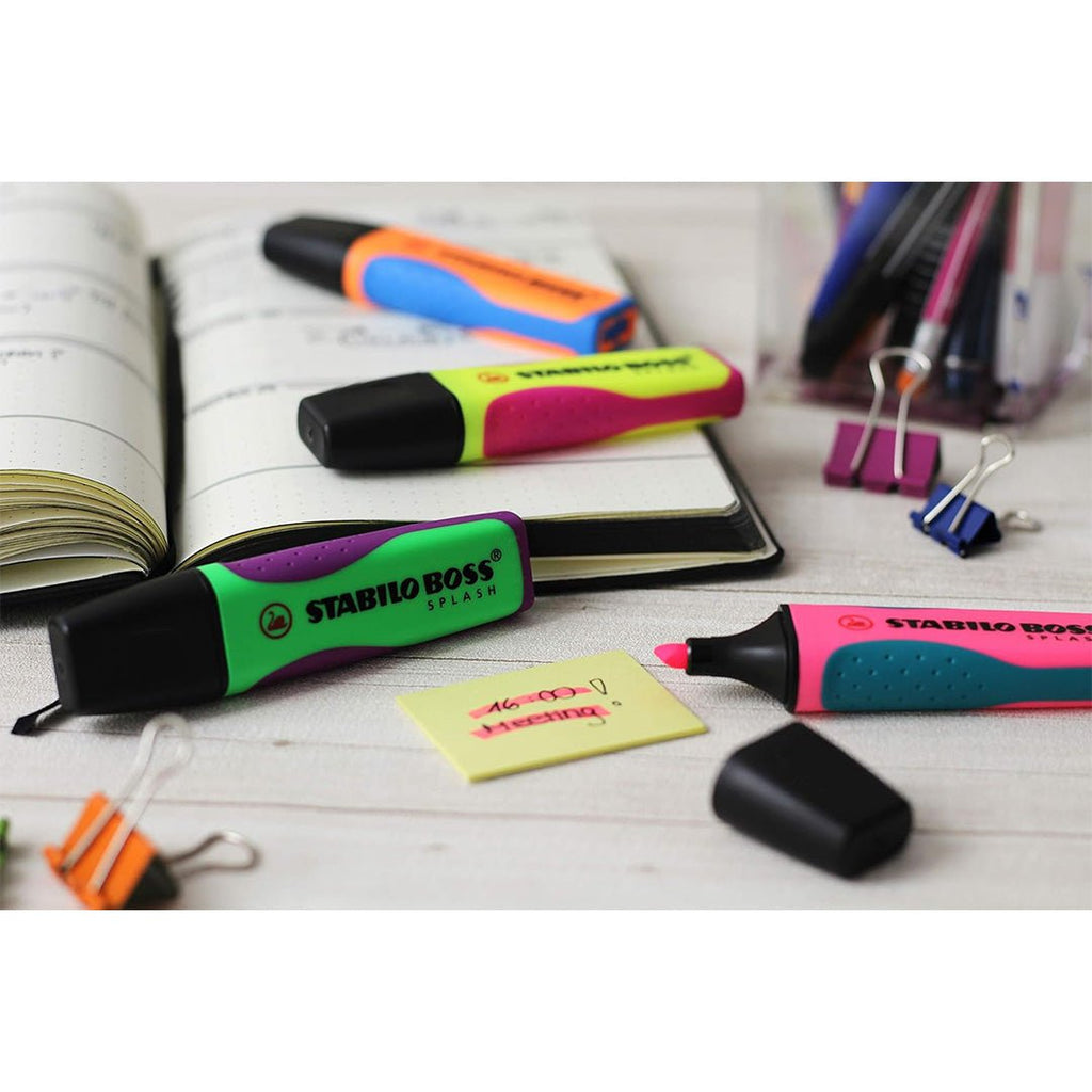 Stabilo | Boss Highlighter Pen| Splash Series | Fluorescent Green | 1 Piece - penpencilink