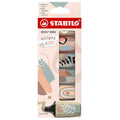 Stabilo | Boss | Mini Naturevibes | Highlighter Pen | Pack of 6 | Mud green | Earth green | Beige | Umber | Sienna | Warm Grey