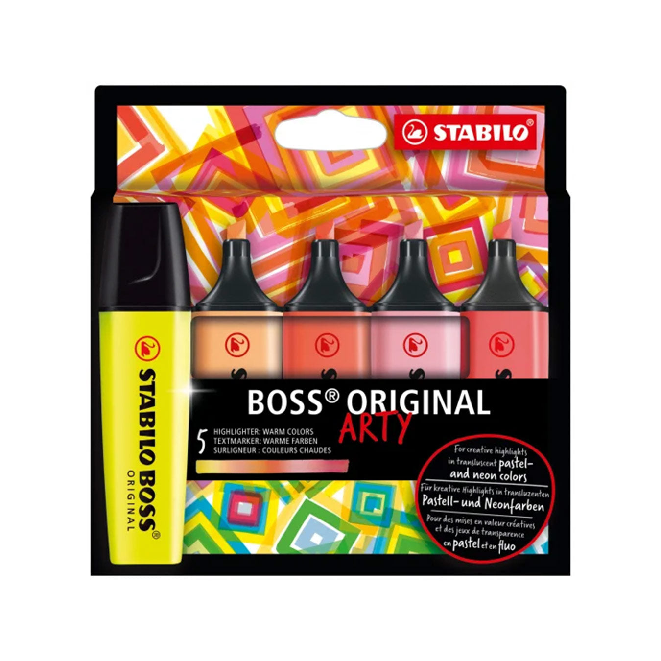 Stabilo | Boss Original Highlighter Pen | Case Of 5 Warm Colors