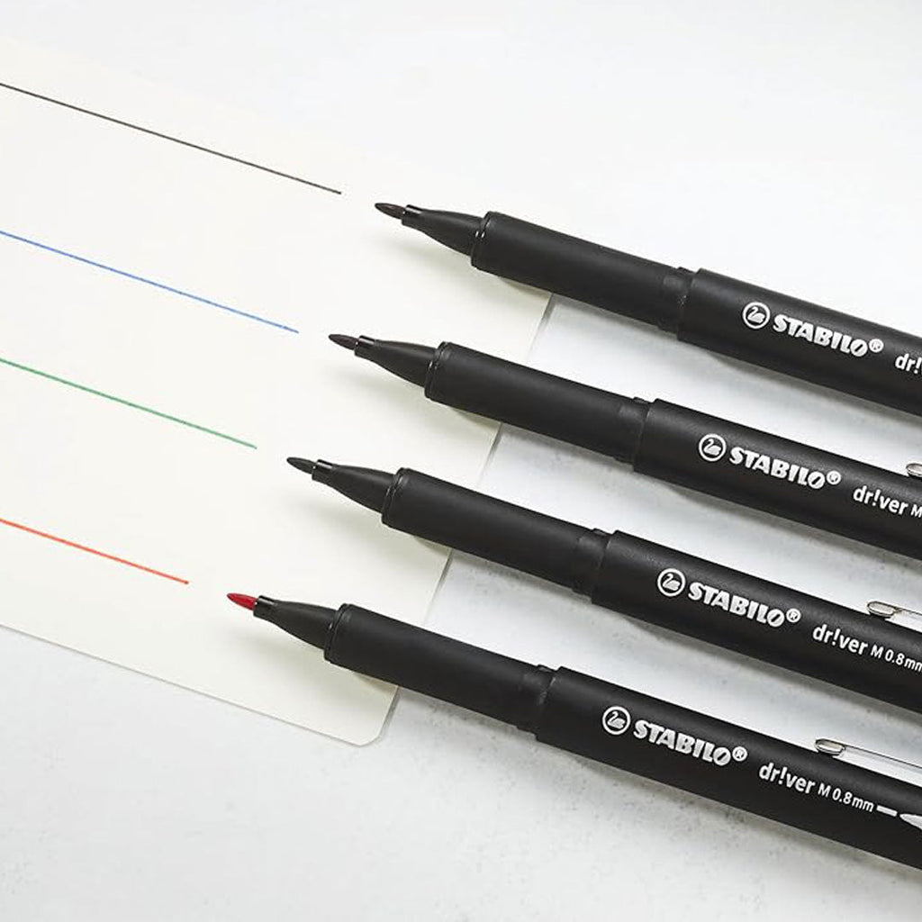 Stabilo dr!ver Premium Fineliner Blue – Medium Nib, Pack of 5