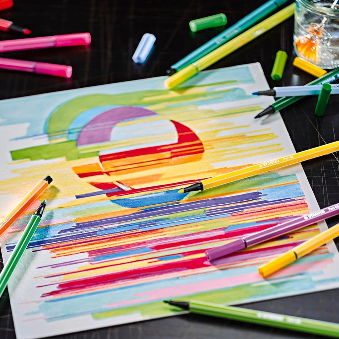Stabilo Pen 68 Arty Felt Tip Pens | Set of 30 Colors