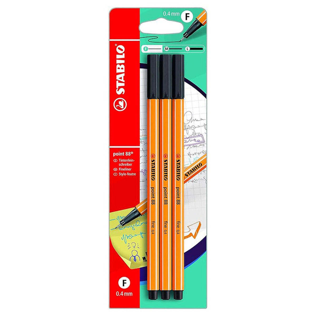 Stabilo | Point 88 | Fineliner | Black | Pack Of 3 - Satyam Collection