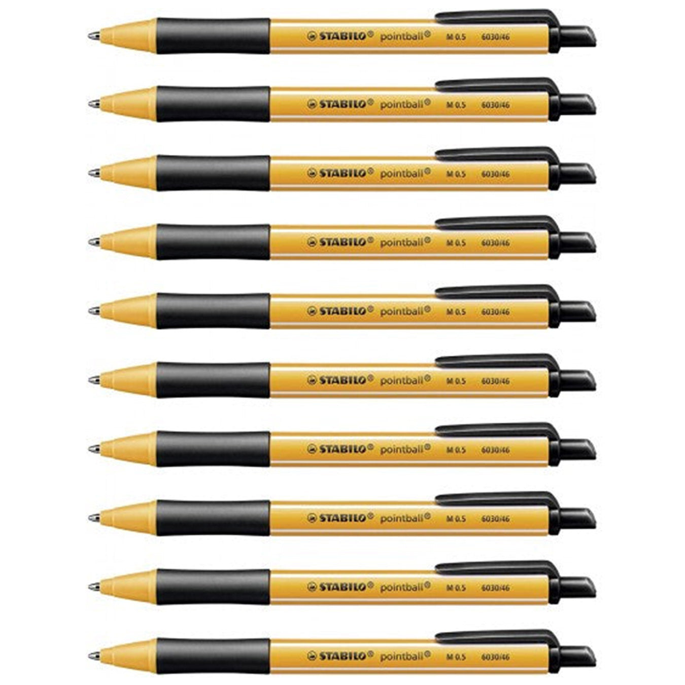 Stabilo Pointball Ballpoint Pen in Black | Set of 10