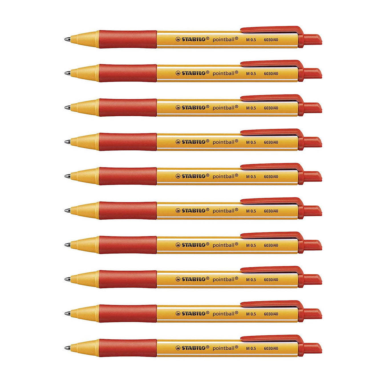 Stabilo Pointball Ballpoint Pen Red – 10 Pcs